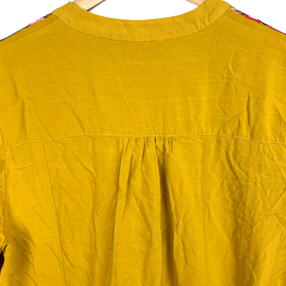 Anthropologie Floreat Raella Mustard Tunic Dress L - Picture 6 of 12